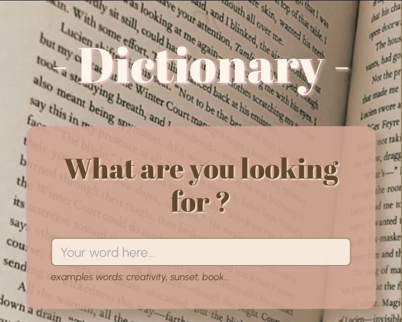 Dictionary project preview